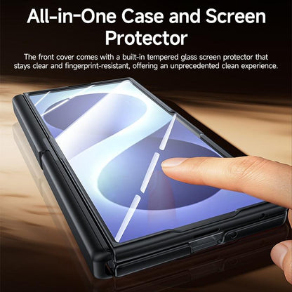 For Galaxy Z Fold8 Ultra 5G Skin Feel Frosted Spray-Coated PC Hinge Holder Integrated Film Phone Case - Silver - EDA009757302D