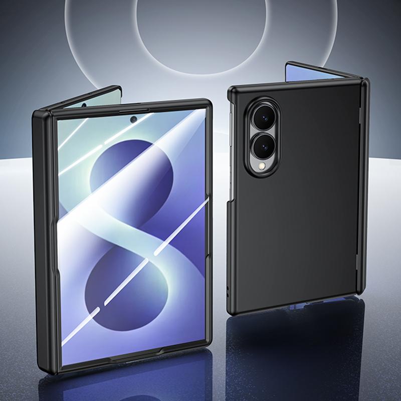 For Galaxy Z Fold8 5G Skin Feel Frosted Spray-Coated PC Hinge Integrated Film Phone Case - Black - EDA009757601A