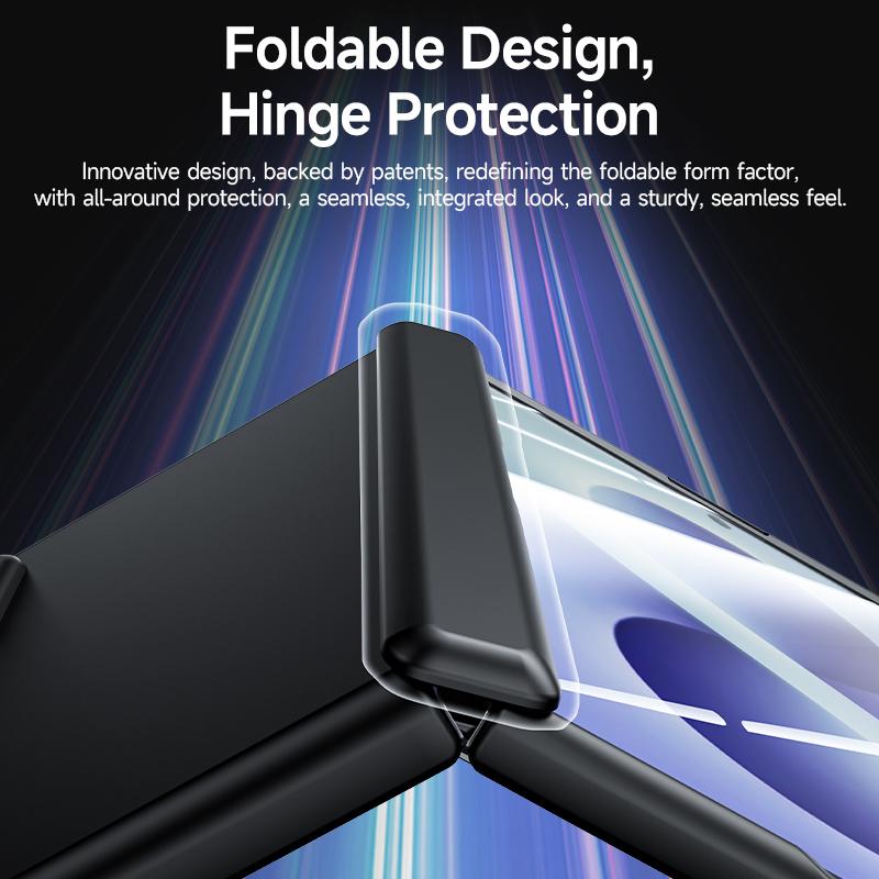 For Galaxy Z Fold8 5G Skin Feel Frosted Spray-Coated PC Hinge Integrated Film Phone Case - Black - EDA009757601A
