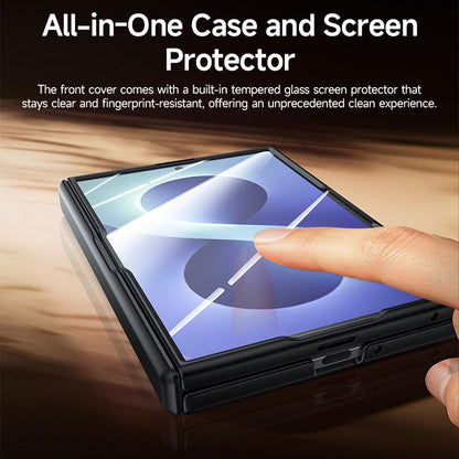 For Galaxy Z Fold8 5G Skin Feel Frosted Spray-Coated PC Hinge Integrated Film Phone Case - Black - EDA009757601A