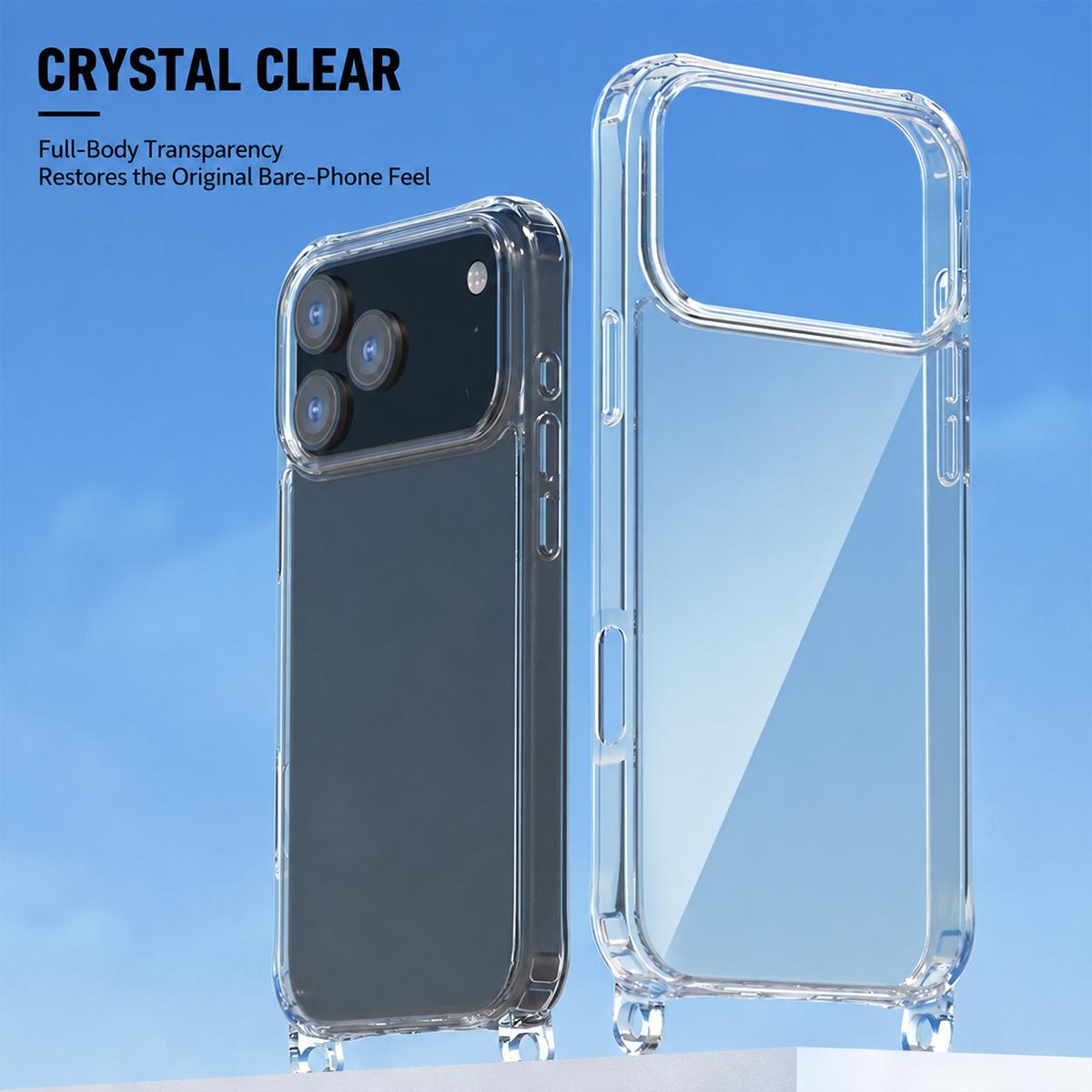 For iPhone XS Max Clear Acrylic Airbag Phone Case with Lanyard Holes - Transparent - EDA009757730A