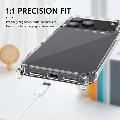 For iPhone 11 Pro Clear Acrylic Airbag Phone Case with Lanyard Holes - Transparent - EDA009757727A