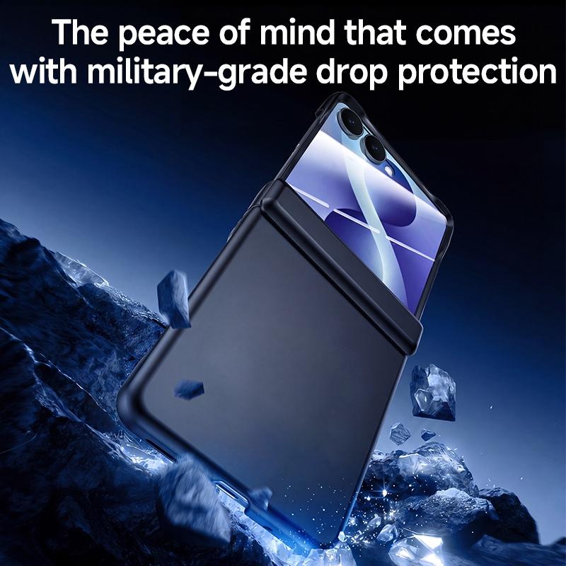 For Galaxy Z Flip8 5G Skin Feel Frosted Spray-Coated PC Hinge Integrated Film Phone Case - Black - EDA009758101A