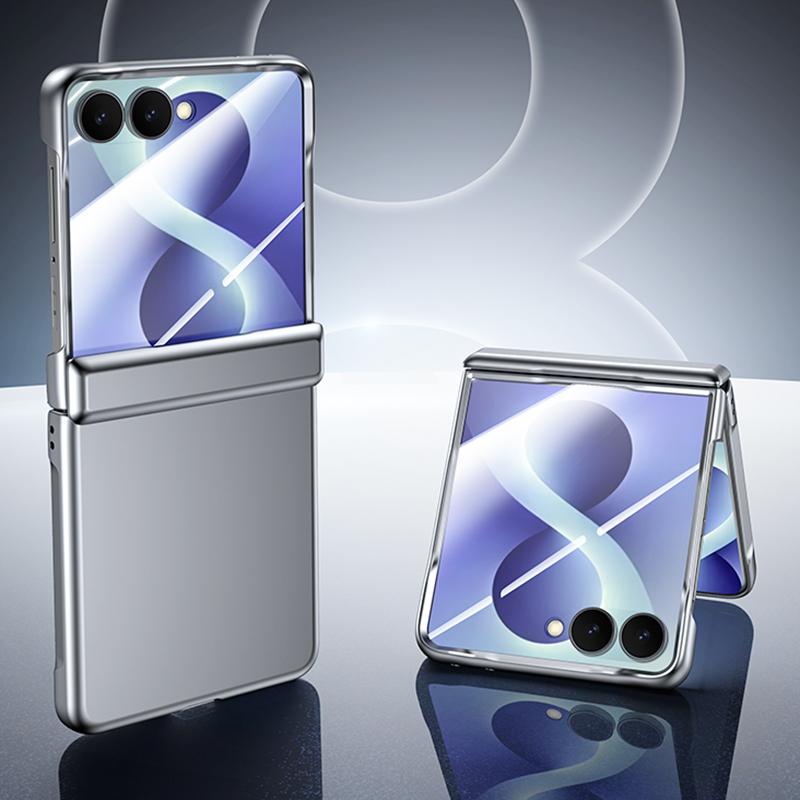For Galaxy Z Flip8 5G Skin Feel Frosted Spray-Coated PC Hinge Integrated Film Phone Case - Silver - EDA009758101D