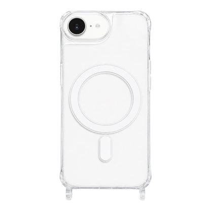 For iPhone 17e / 16e Clear Acrylic Airbag Magnetic Phone Case with Lanyard Holes - Transparent - EDA009759822A