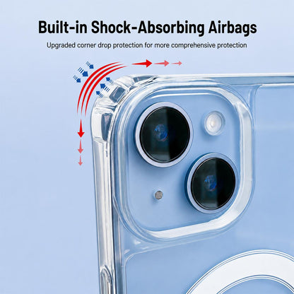 For iPhone 17 Pro Clear Acrylic Airbag Magnetic Phone Case with Lanyard Holes - Transparent - EDA009759802A