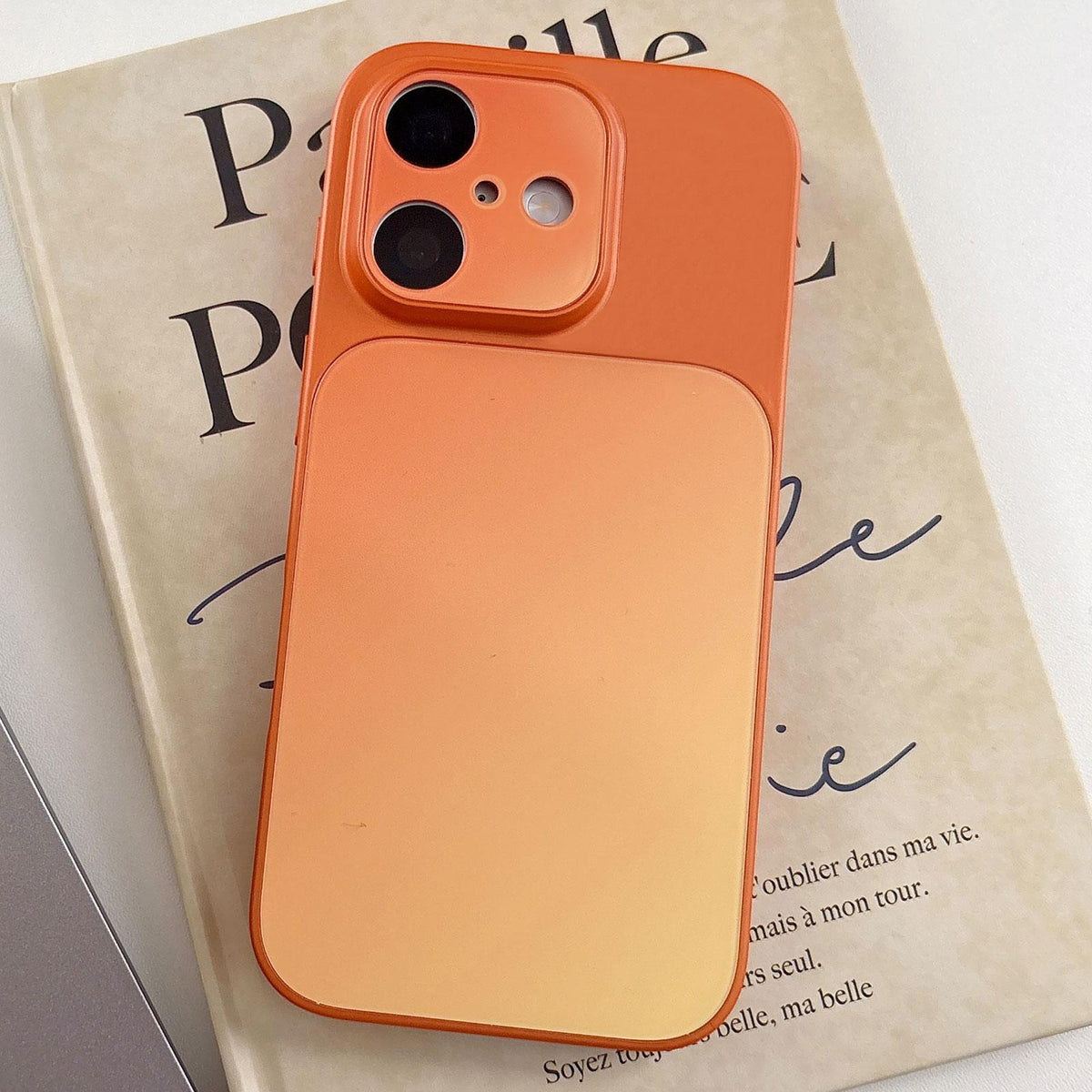 For iPhone 17 Matte Finish Gradient Color Acrylic + PC Phone Case - Orange - EDA009762502C