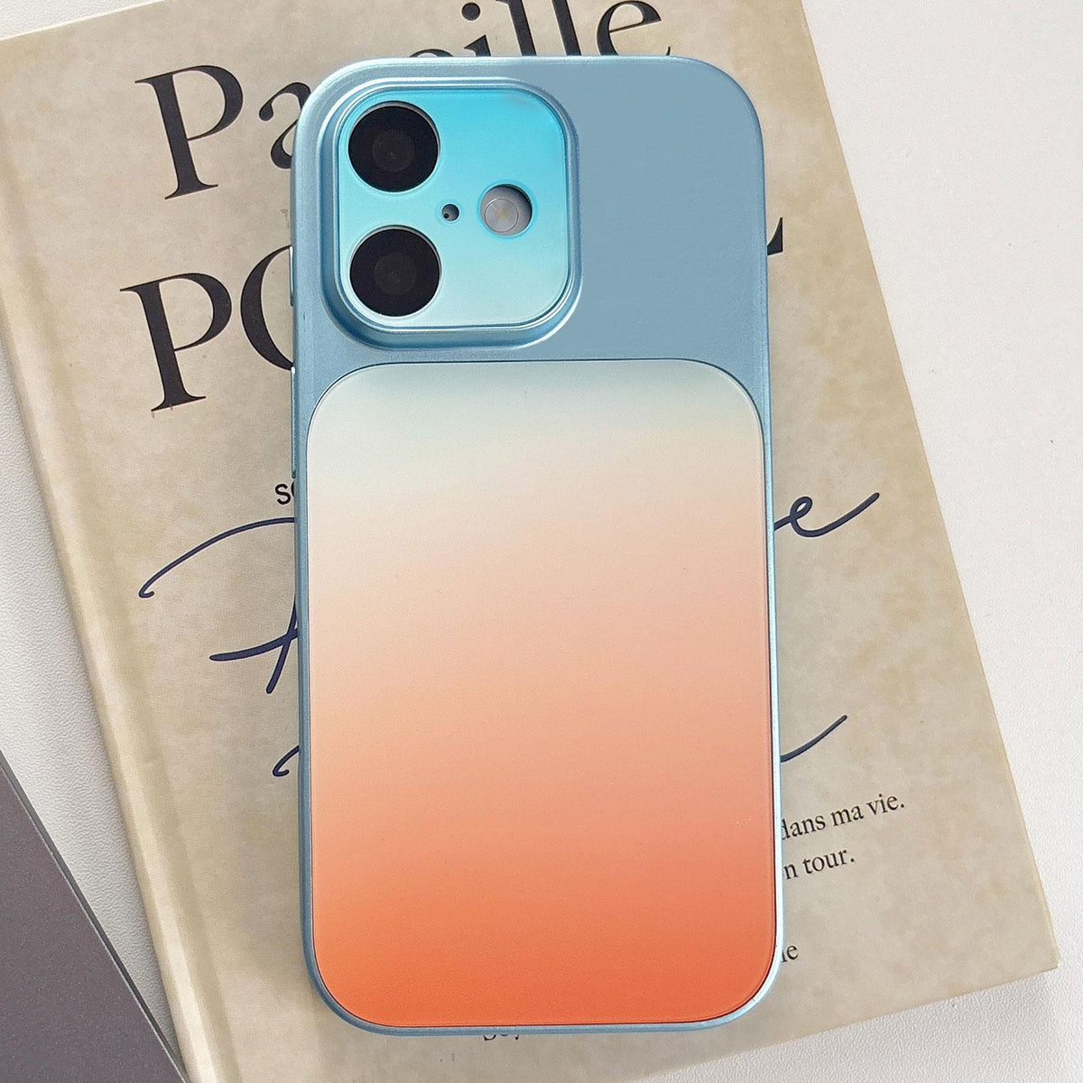 For iPhone 17 Matte Finish Gradient Color Acrylic + PC Phone Case - Blue - EDA009762502F