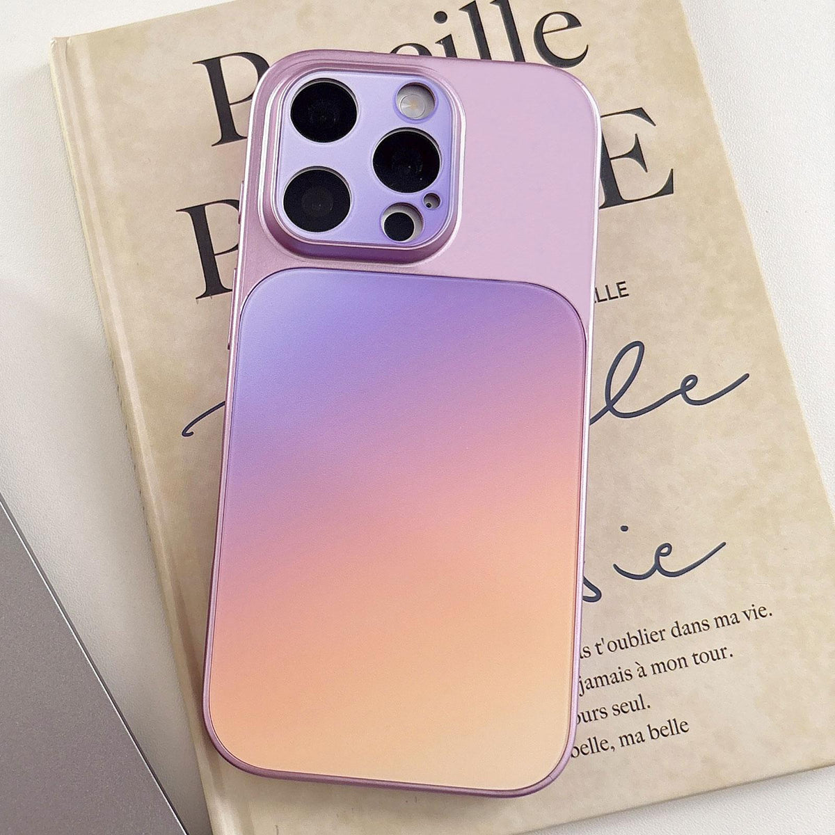 For iPhone 16 Pro Max Matte Finish Gradient Color Acrylic + PC Phone Case - Purple - EDA009762504B