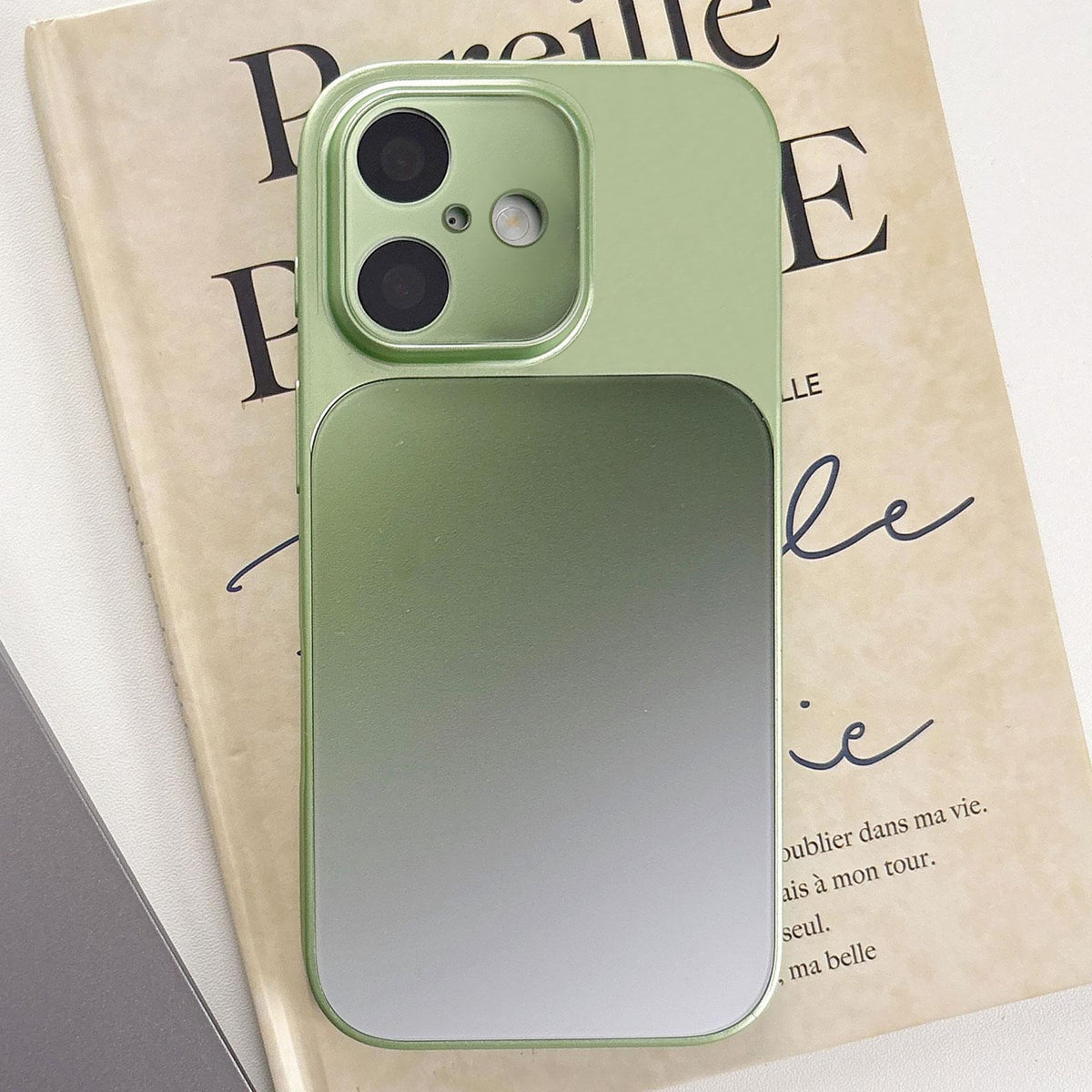 For iPhone 16 Matte Finish Gradient Color Acrylic + PC Phone Case - Green - EDA009762506E