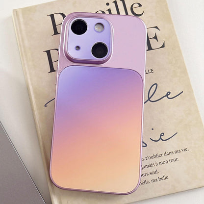 For iPhone 15 Matte Finish Gradient Color Acrylic + PC Phone Case - Purple - EDA009762509B