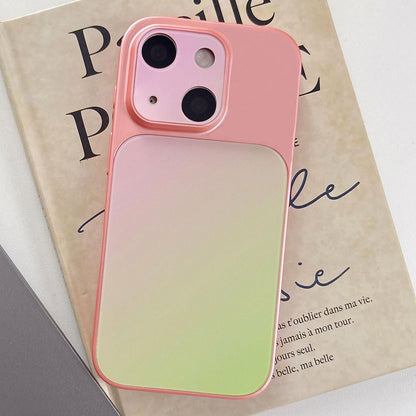 For iPhone 14 Matte Finish Gradient Color Acrylic + PC Phone Case - Pink - EDA009762510D