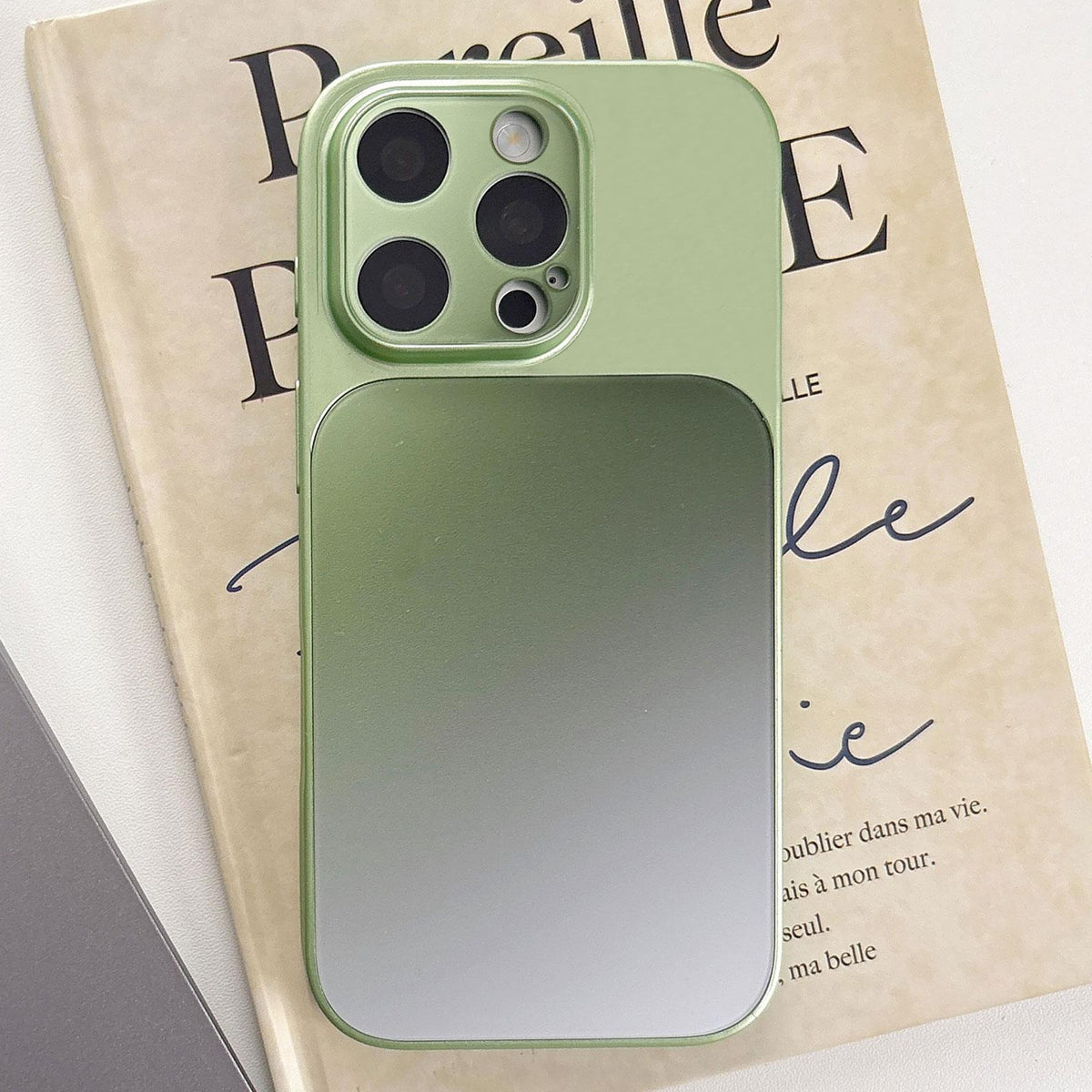 For iPhone 14 Pro Max Matte Finish Gradient Color Acrylic + PC Phone Case - Green - EDA009762512E