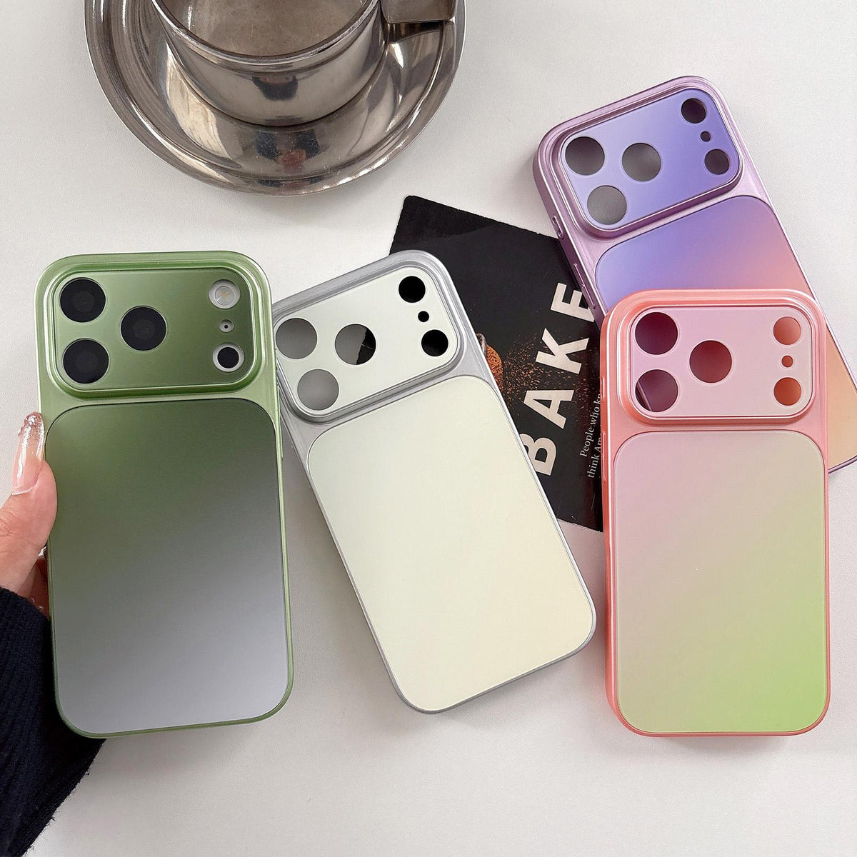 For iPhone 13 Matte Finish Gradient Color Acrylic + PC Phone Case - Blue - EDA009762515F