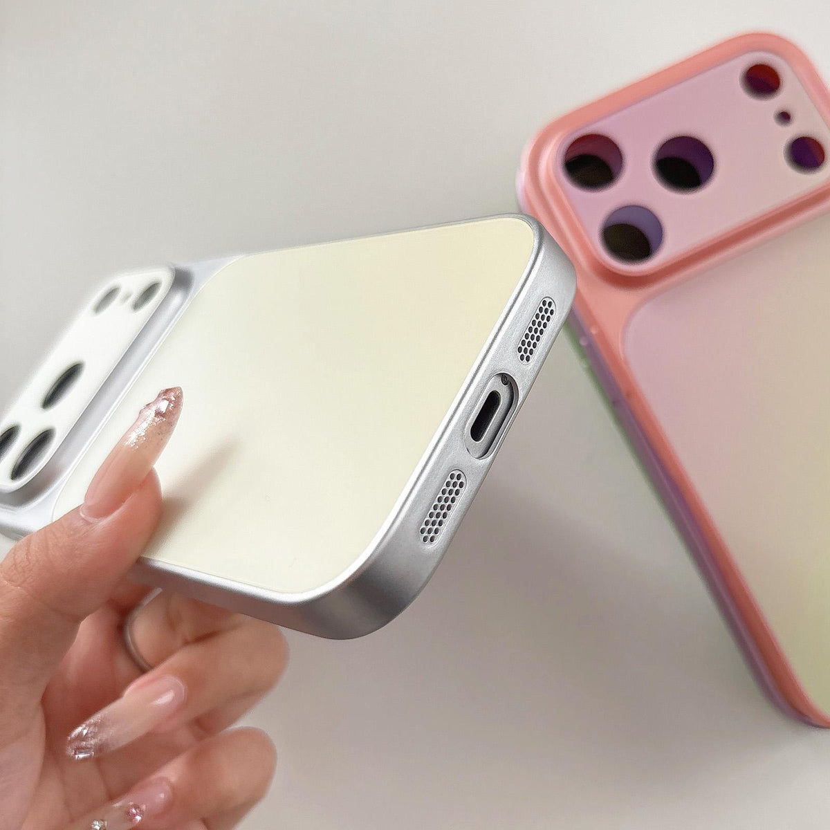 For iPhone 14 Pro Matte Finish Gradient Color Acrylic + PC Phone Case - Pink - EDA009762511D