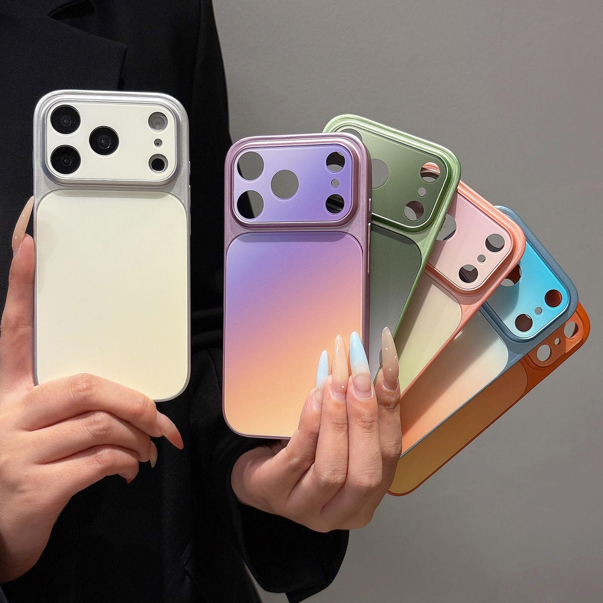 For iPhone 16 Matte Finish Gradient Color Acrylic + PC Phone Case - Purple - EDA009762506B