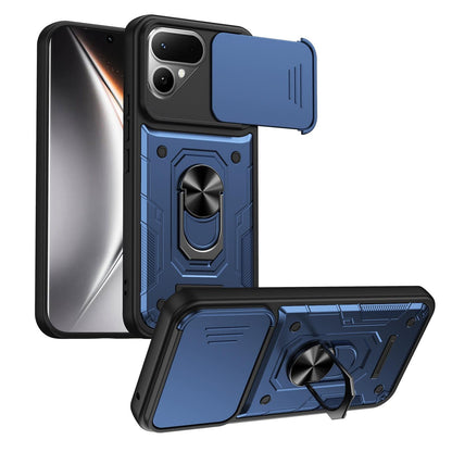 For Tecno Pova Curve 2 5G Nanshan Armor Sliding Camshield Ring Holder Phone Case - Blue - EDA009762903B