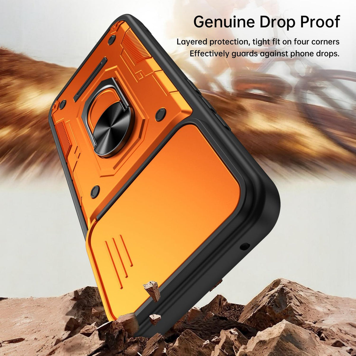 For Tecno Pova Curve 2 5G Nanshan Armor Sliding Camshield Ring Holder Phone Case - Red - EDA009762903D