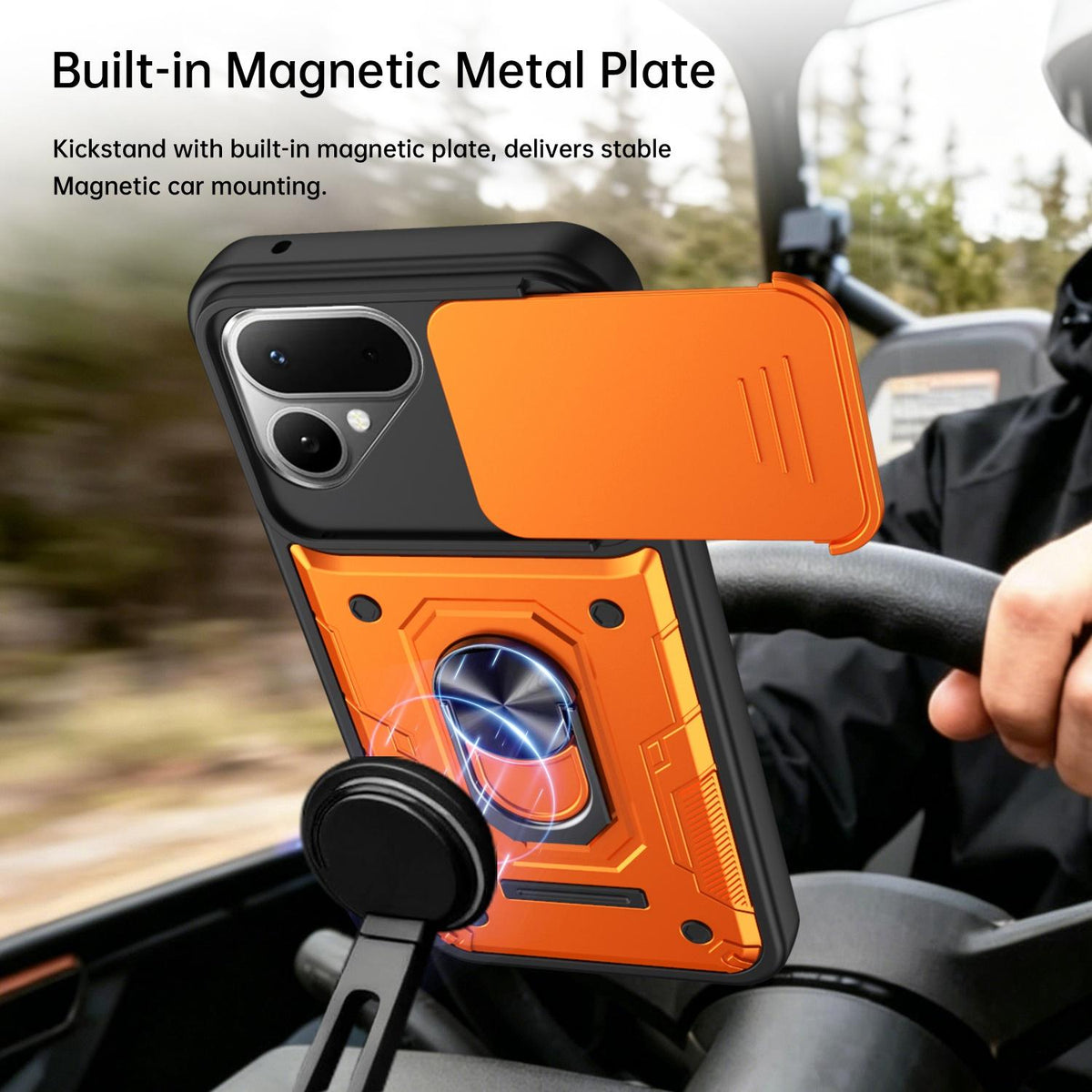 For Tecno Pova Curve 2 5G Nanshan Armor Sliding Camshield Ring Holder Phone Case - Purple - EDA009762903E
