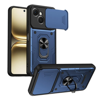 For Tecno Spark 40C Nanshan Armor Sliding Camshield Ring Holder Phone Case - Blue - EDA009762905B