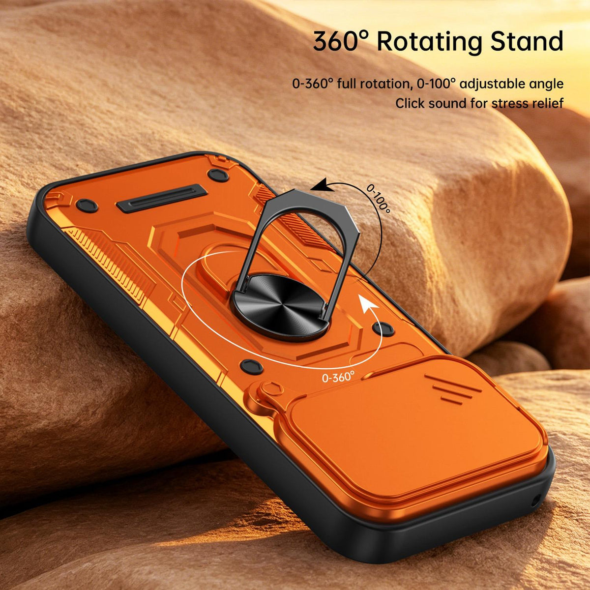 For Google Pixel 11 / 11 Pro Nanshan Armor Sliding Camshield Ring Holder Phone Case - Red - EDA009763103D