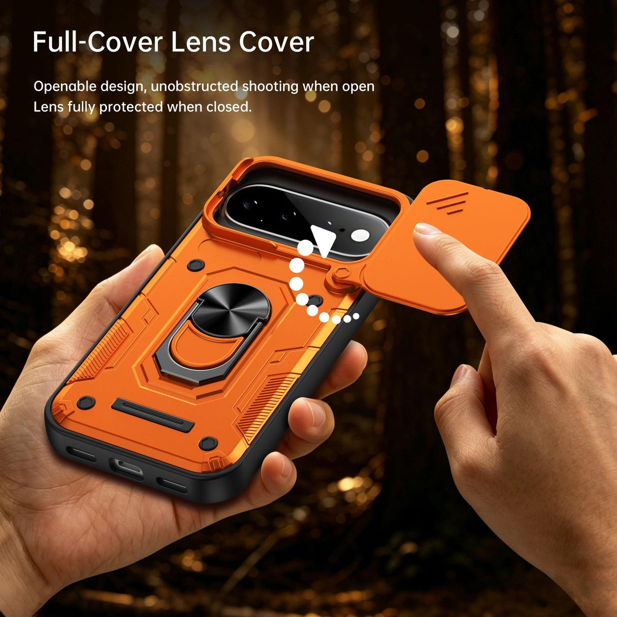For Google Pixel 11 / 11 Pro Nanshan Armor Sliding Camshield Ring Holder Phone Case - Red - EDA009763103D