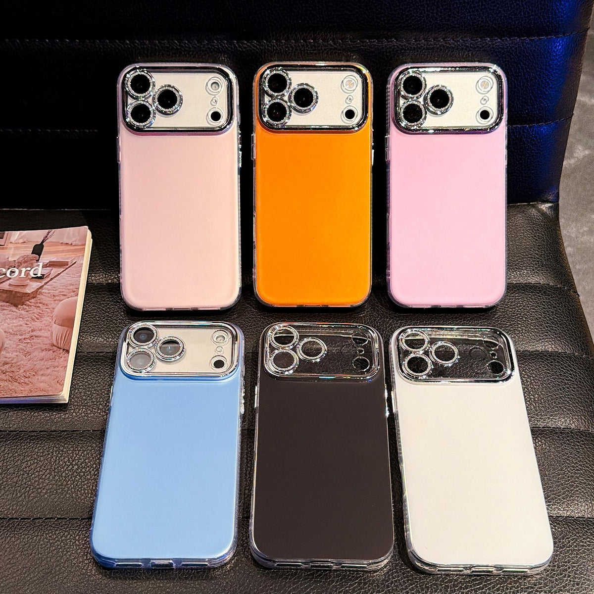 For iPhone 15 Pro Max Dopamine Color Skin-Friendly IMD Phone Case with Beaded Wrist Strap - Orange - EDA009766209E