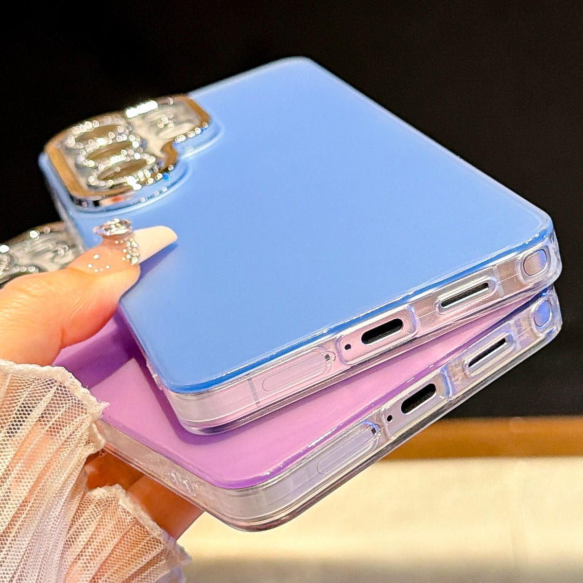 For Galaxy A26 5G Dopamine Color Skin-Friendly IMD Phone Case with Beaded Wrist Strap - Purple - EDA009766304D