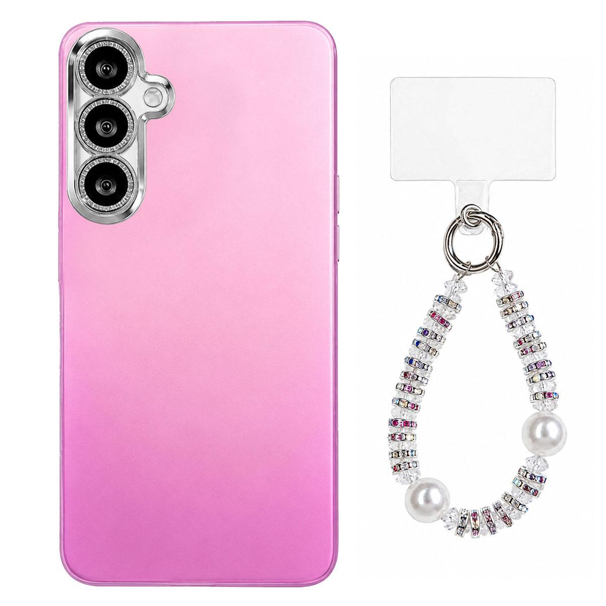 For Galaxy S26 FE 5G Dopamine Color Skin-Friendly IMD Phone Case with Beaded Wrist Strap - Purple - EDA009768211D
