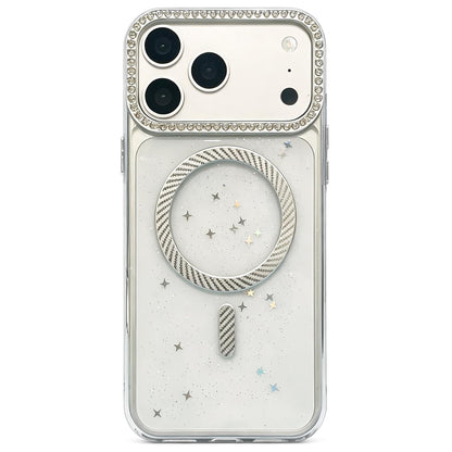 For iPhone 17 Pro Epoxy Glitter Threaded Magnetic Phone Case - Grey - EDA009771002C