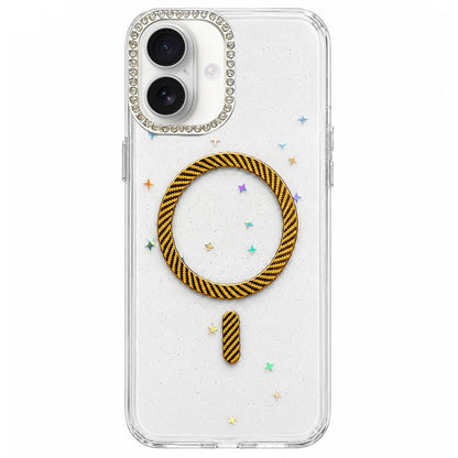 For iPhone 17 Epoxy Glitter Threaded Magnetic Phone Case - Gold - EDA009771003D