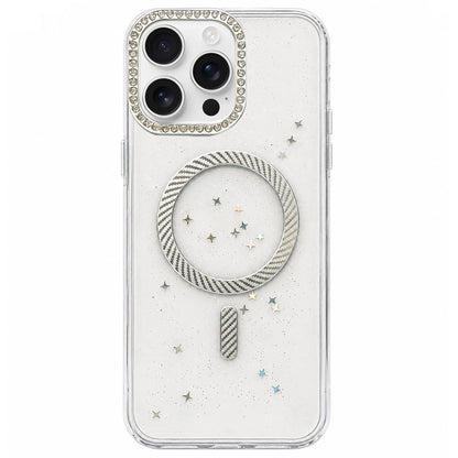 For iPhone 14 Pro Max Epoxy Glitter Threaded Magnetic Phone Case - Grey - EDA009771016C