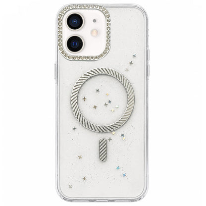 For iPhone 11 Epoxy Glitter Threaded Magnetic Phone Case - Grey - EDA009771024C