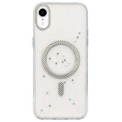 For iPhone XR Epoxy Glitter Threaded Magnetic Phone Case - Grey - EDA009771027C