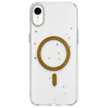 For iPhone XR Epoxy Glitter Threaded Magnetic Phone Case - Gold - EDA009771027D