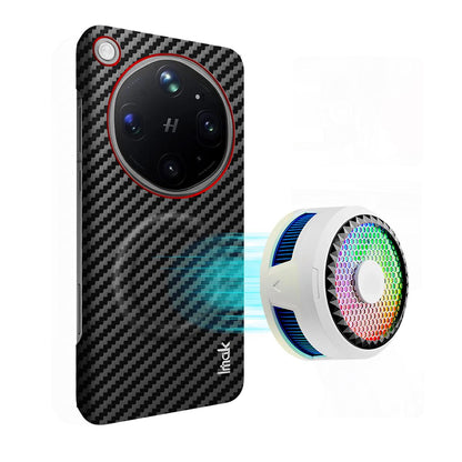 For OPPO Find X9 Ultra 5G Fiberglass Version imak Ruiyi Series Red Ring Carbon Fiber Texture Magnetic Phone Case - Black - EDA009772401A
