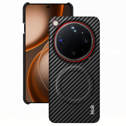 For OPPO Find X9 Ultra 5G Fiberglass Version imak Ruiyi Series Red Ring Carbon Fiber Texture Magnetic Phone Case - Black - EDA009772401A