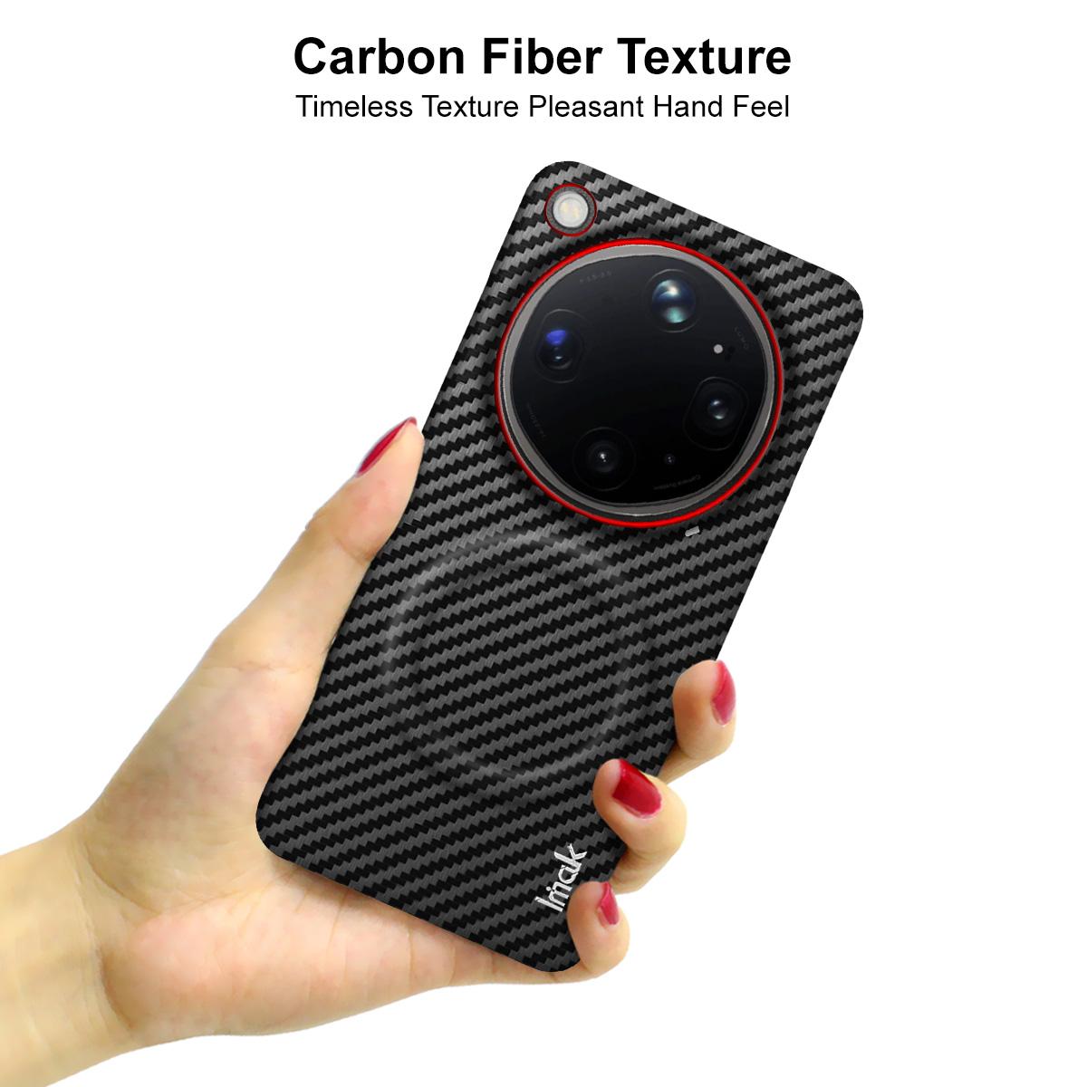 For OPPO Find X9 Ultra 5G Fiberglass Version imak Ruiyi Series Red Ring Carbon Fiber Texture Magnetic Phone Case - Black - EDA009772401A