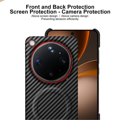 For OPPO Find X9 Ultra 5G Fiberglass Version imak Ruiyi Series Red Ring Carbon Fiber Texture Magnetic Phone Case - Black - EDA009772401A