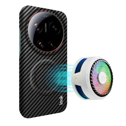 For Xiaomi 17 Ultra by Leica imak Ruiyi Series Red Ring Carbon Fiber Texture Magnetic Phone Case - Black - EDA009772501A