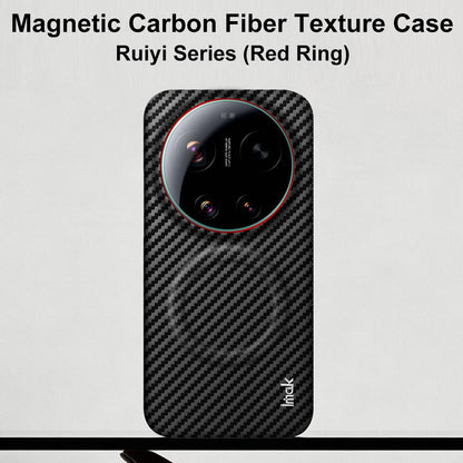 For Xiaomi 17 Ultra by Leica imak Ruiyi Series Red Ring Carbon Fiber Texture Magnetic Phone Case - Black - EDA009772501A