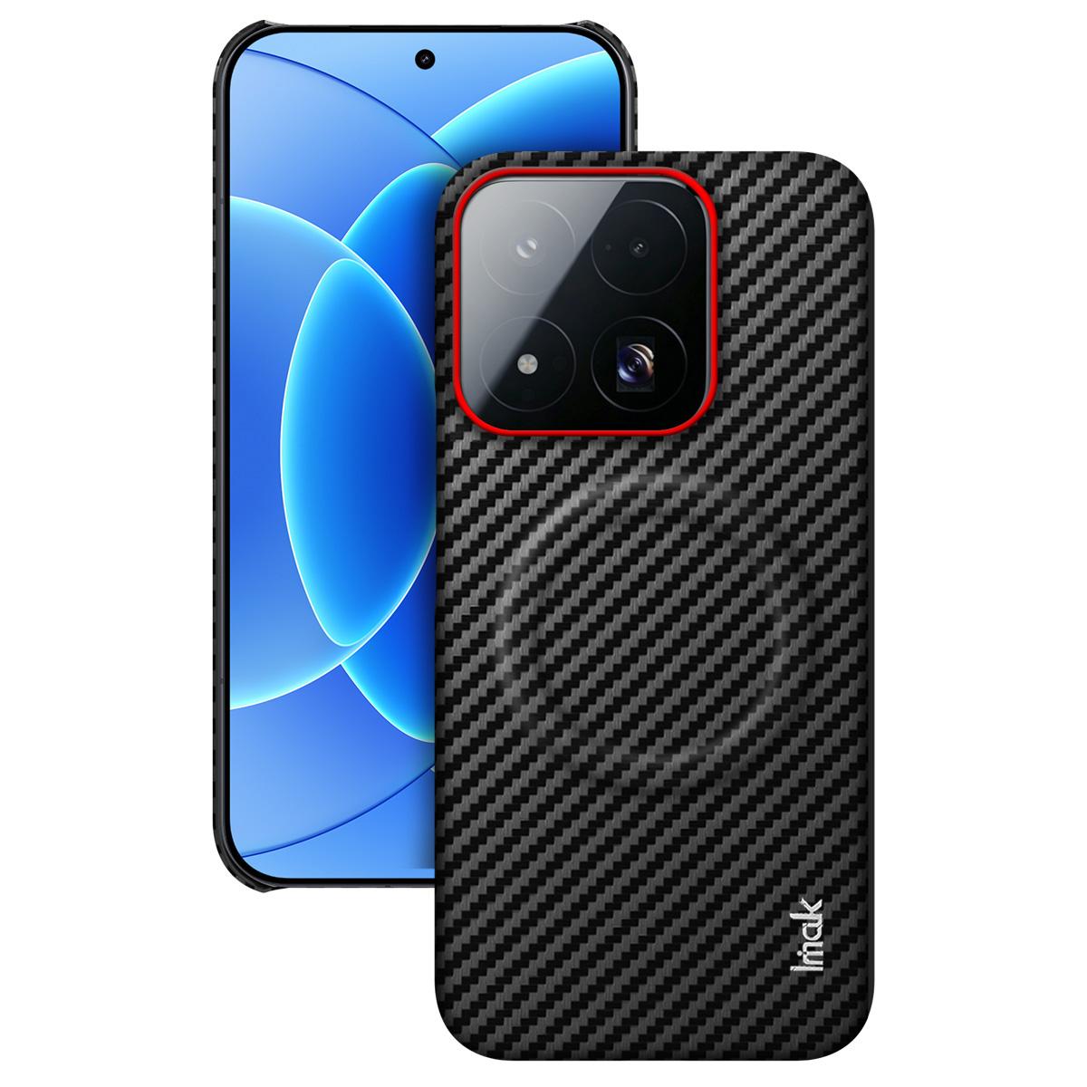 For Xiaomi 17 Max 5G imak Ruiyi Series Red Ring Carbon Fiber Texture Magnetic Phone Case - Black - EDA009772502A