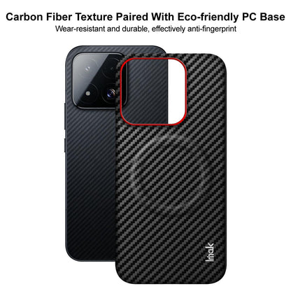 For Xiaomi 17 Max 5G imak Ruiyi Series Red Ring Carbon Fiber Texture Magnetic Phone Case - Black - EDA009772502A