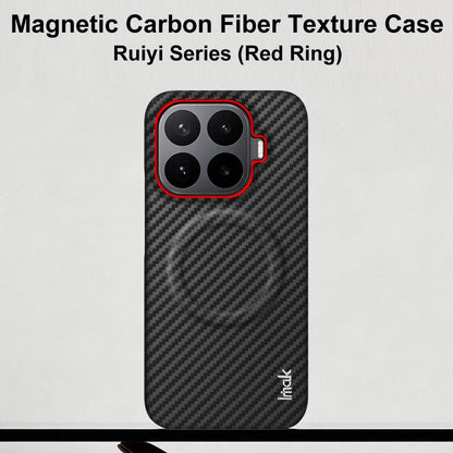 For Xiaomi 17T Pro 5G imak Ruiyi Series Red Ring Carbon Fiber Texture Magnetic Phone Case - Black - EDA009772503A