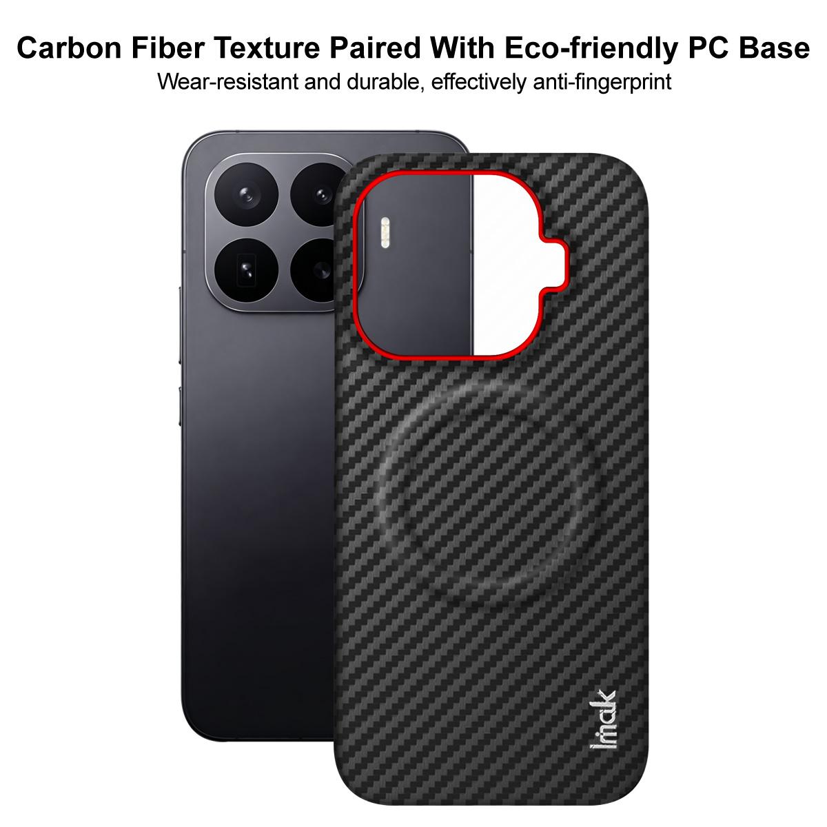 For Xiaomi 17T Pro 5G imak Ruiyi Series Red Ring Carbon Fiber Texture Magnetic Phone Case - Black - EDA009772503A