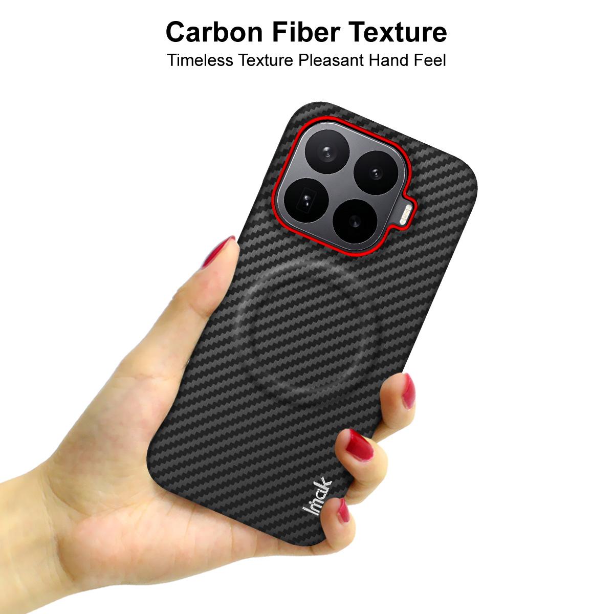 For Xiaomi 17T Pro 5G imak Ruiyi Series Red Ring Carbon Fiber Texture Magnetic Phone Case - Black - EDA009772503A