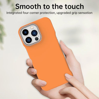 For iPhone 13 Pro Max Candy Diamond Half-frame Frosted PC Hybrid TPU Phone Case - Orange - EDA009772819B