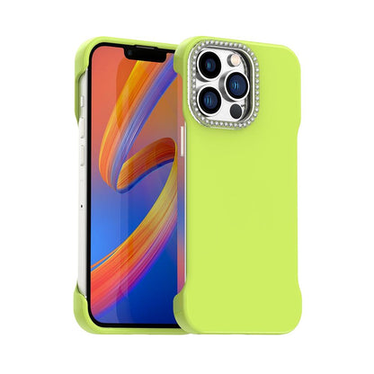 For iPhone 13 Pro Max Candy Diamond Half-frame Frosted PC Hybrid TPU Phone Case - Green - EDA009772819F
