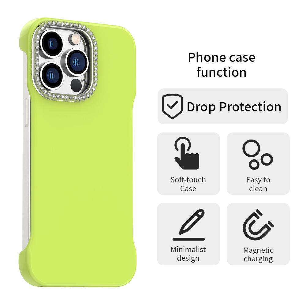 For iPhone 13 Pro Max Candy Diamond Half-frame Frosted PC Hybrid TPU Phone Case - Green - EDA009772819F
