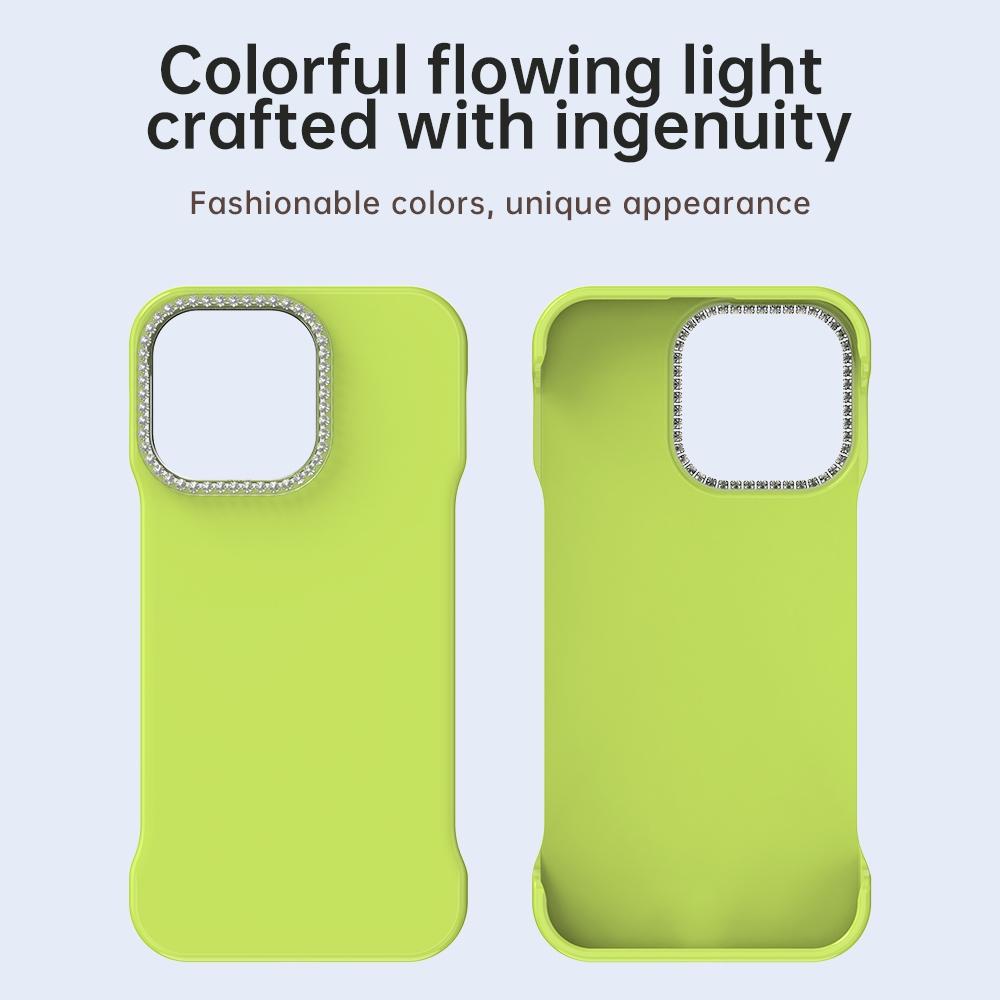For iPhone 13 Pro Max Candy Diamond Half-frame Frosted PC Hybrid TPU Phone Case - Green - EDA009772819F